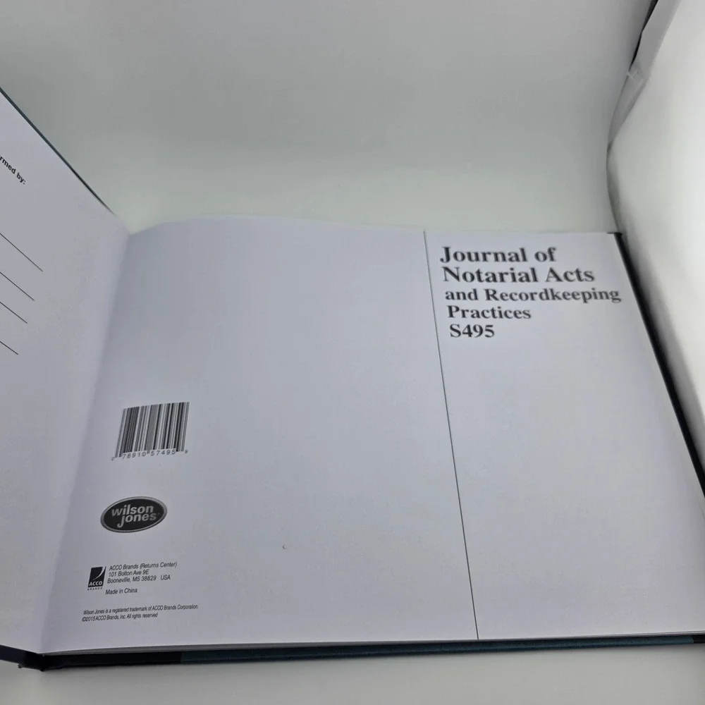 Wilson Jones Journal of Notarial‎ Acts Recordkeeping Hardcover Workbook New